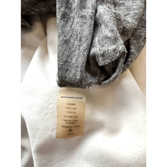 T by Alexander Wang Gray Grey 100% Linen Long Sleeve Tee Shirt Size Medium - Picture 5 of 5